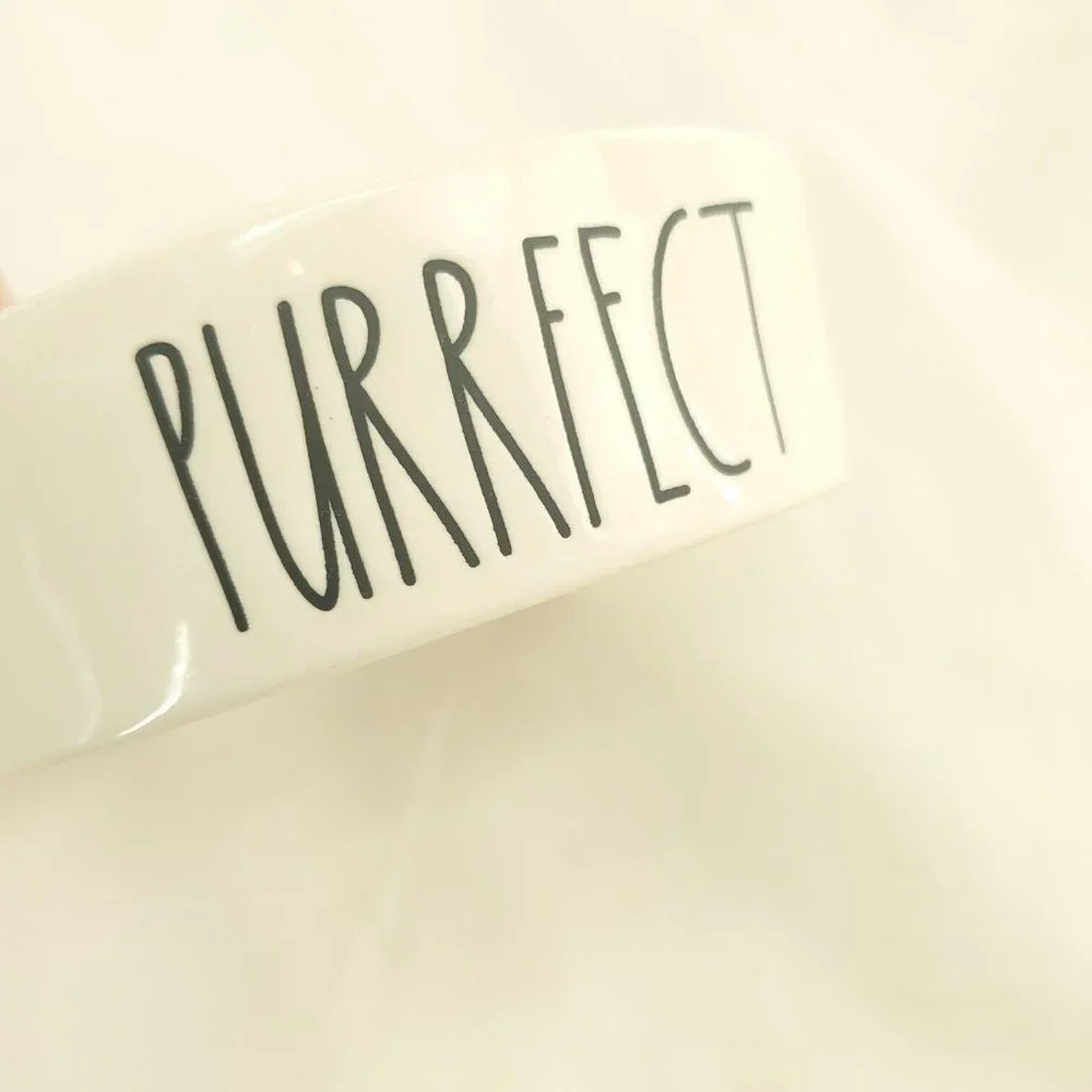 Rae Dunn Artisan Collection By Magenta White Purrfect Ceramic Cat Bowl